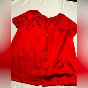 Pretty Loraine Vintage Pajama Set Vibrant Red SZ M